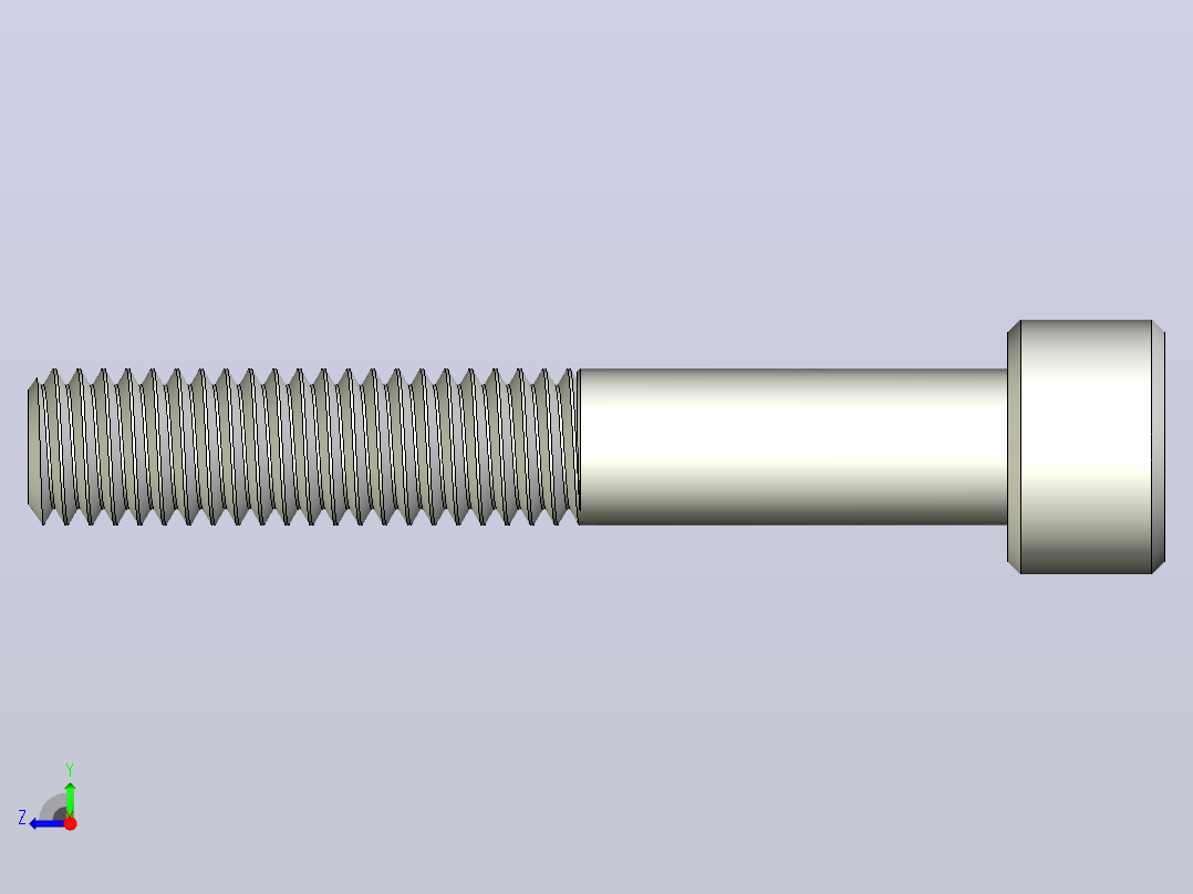 M8 x 1 25mm螺纹50mm长内六角螺钉.x_t右视图