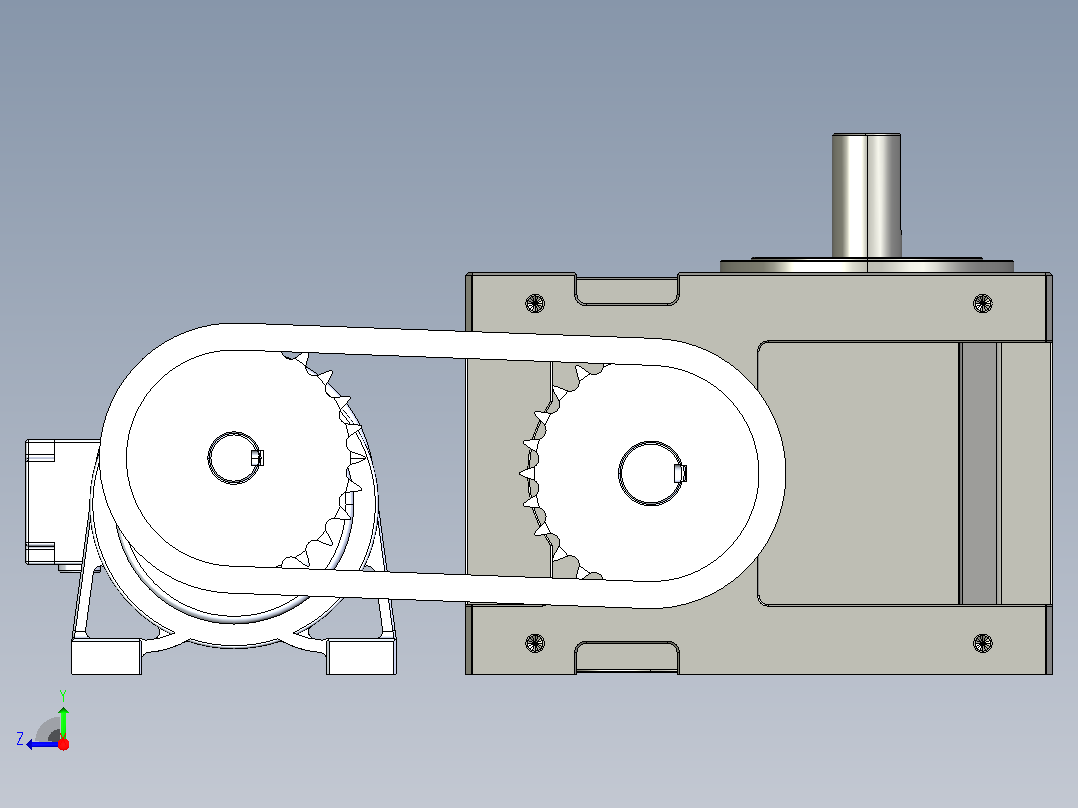 RU140DSF凸轮分割器配电机右视图