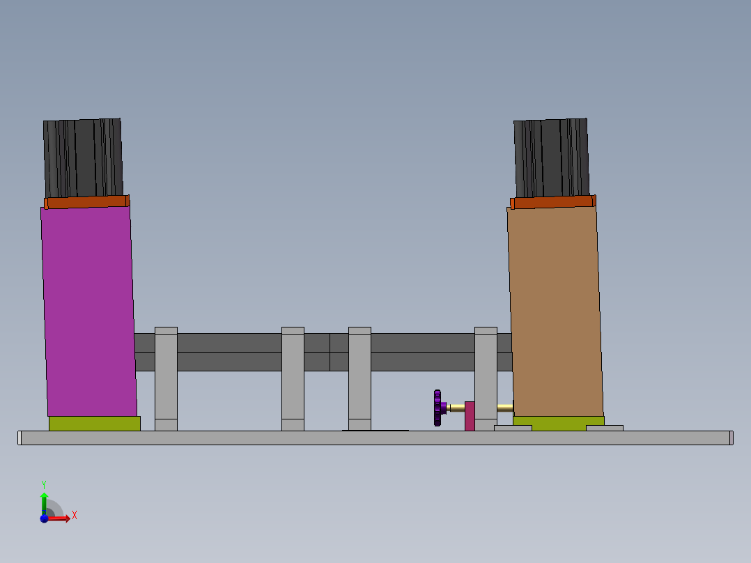 T6 内水切冲切工装sw18可编辑+cad前视图