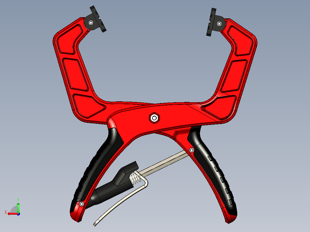 woodworking clamp木工夹具3D数模图纸 Solidworks设计 附x_t后视图