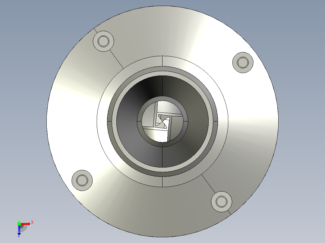 大空间旋转喷头零件的数控加工工艺设计、编程与加工俯视图