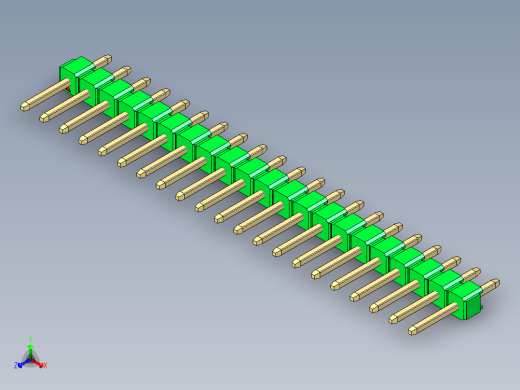 彩色公头100mil（2.54mm）系列-DS1021_green_1x21p_100mil_Type1_rev1.0