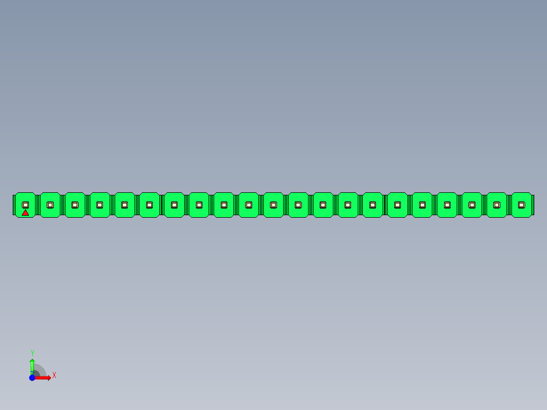 彩色公头100mil（2.54mm）系列-DS1021_green_1x21p_100mil_Type1_rev1.0前视图