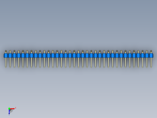 彩色公排针 100mil 2.54mm 系列-DS1022_blue_35p_100mil_Type_SMT_R1_rev1.0俯视缩略图