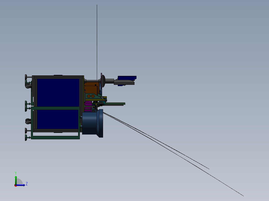 一台检测扣盖子自动机带自动装管左视图