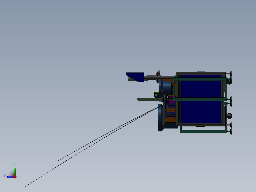 一台检测扣盖子自动机带自动装管右视图