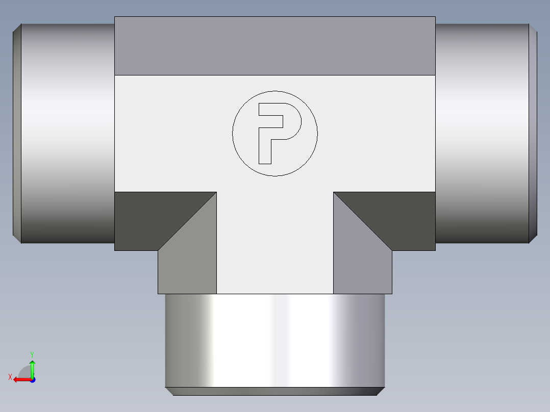 卡套式工业通用硬管接头EO_Union_tee_T18LCFX后视图