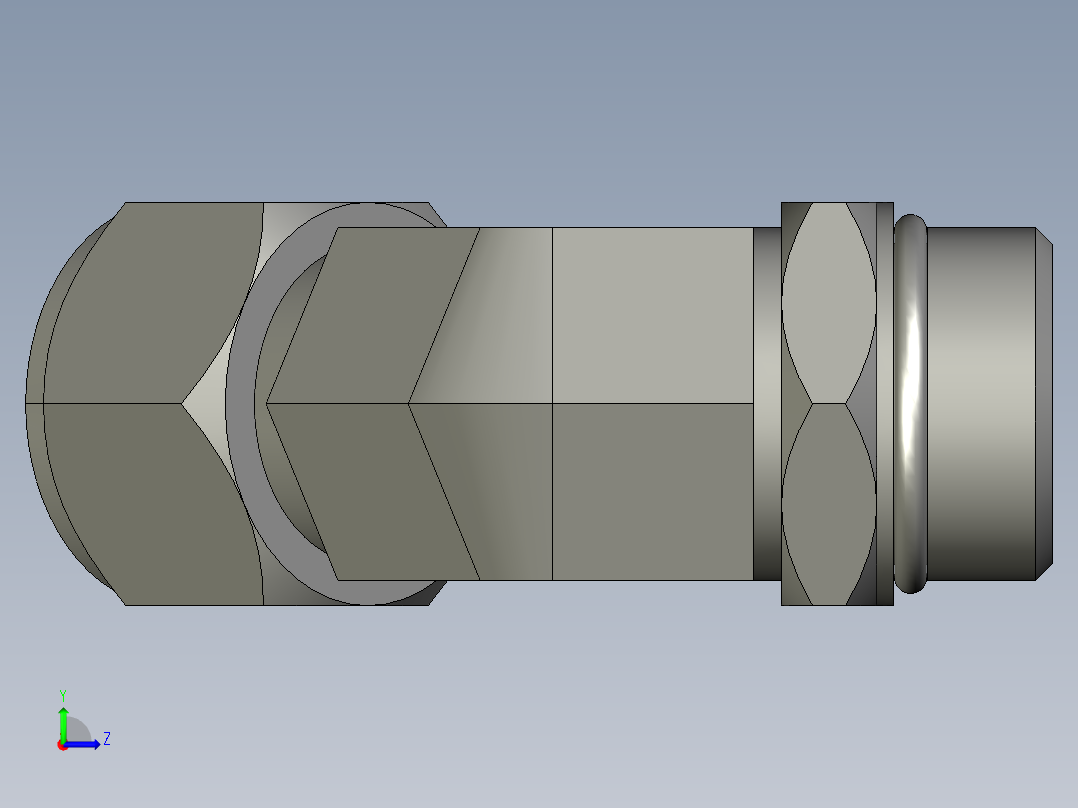 卡套式工业通用硬管接头16_v5bu-s左视图