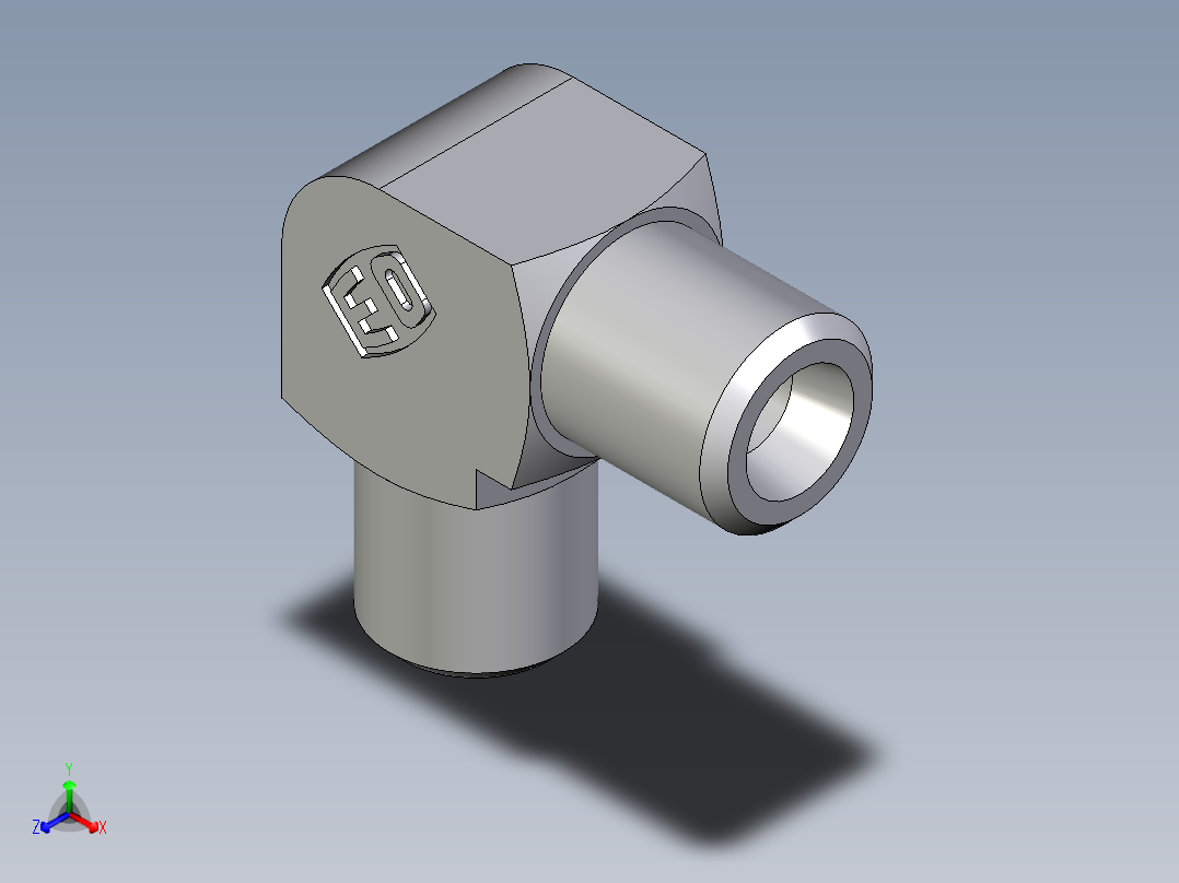 卡套式工业通用硬管接头EO_Union_elbow_W04LLCFX主视图