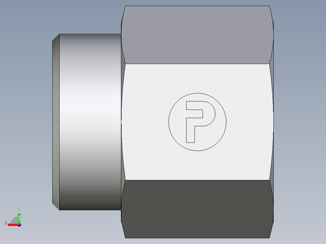 卡套式工业通用硬管接头EO_Swivel_connector_GAI28LM71X后视图
