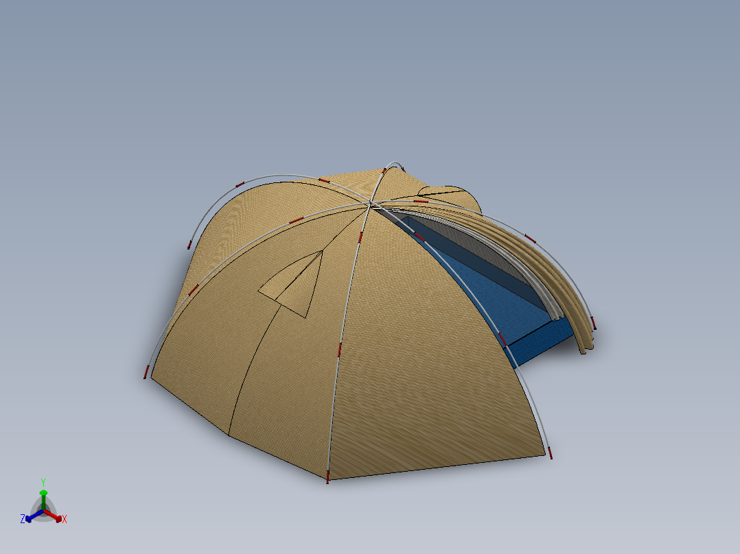 旅游帐篷正等轴测图