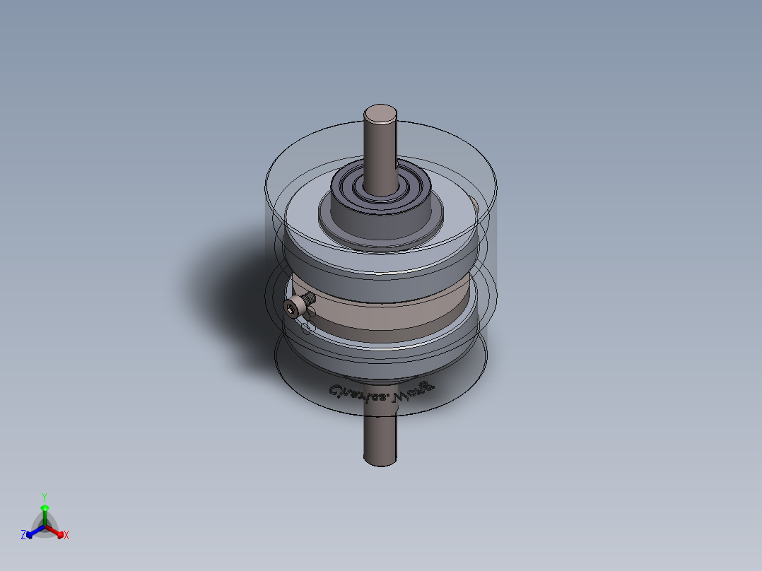 永磁阻尼器三维SW模型正等轴测图