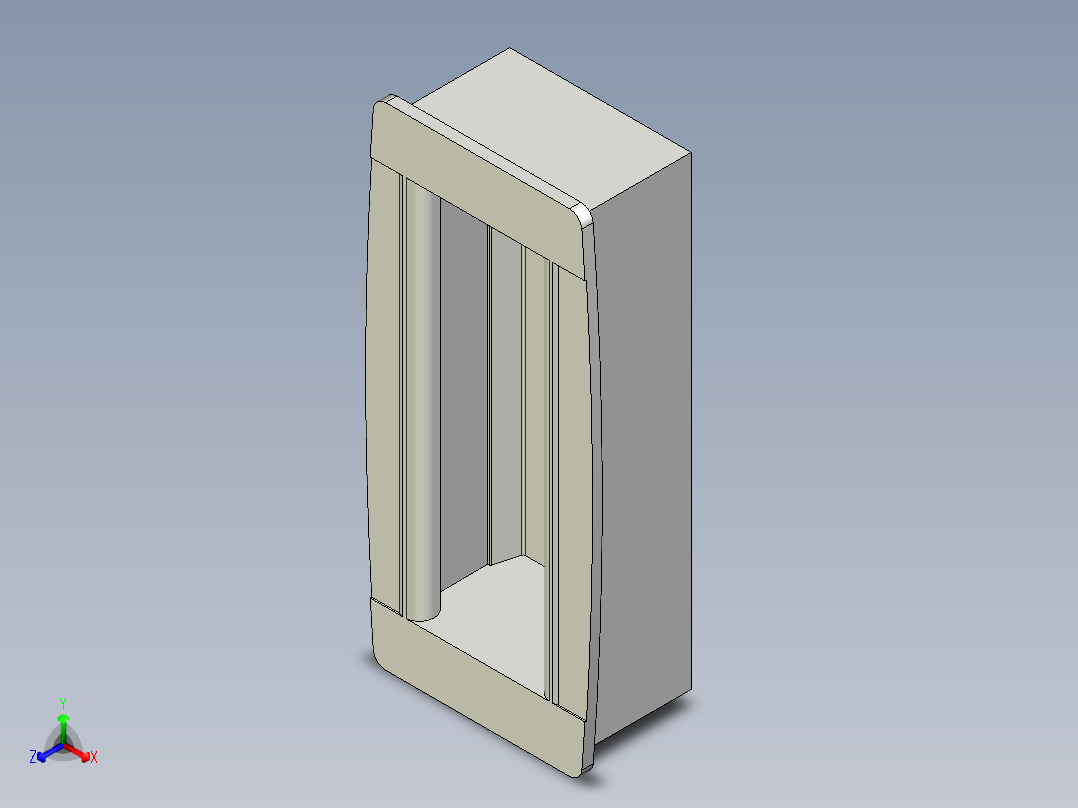 人體工學型把手ERB-3D多系列多零件图纸模型主视图