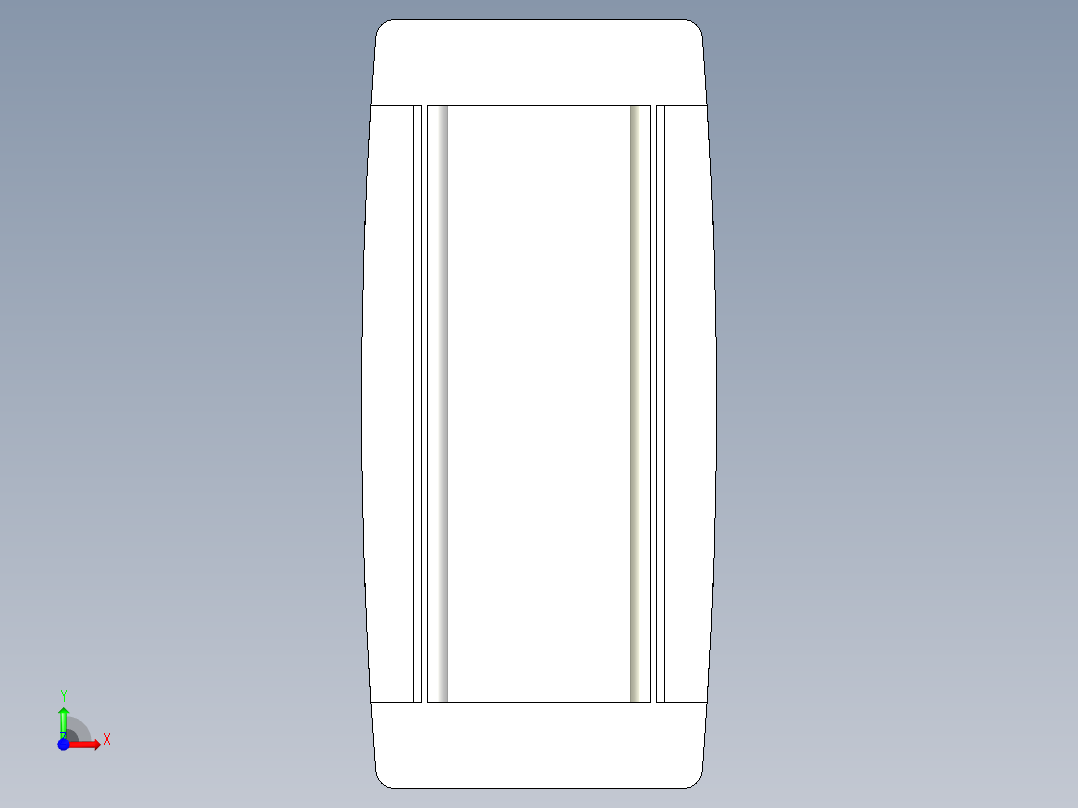 人體工學型把手ERB-3D多系列多零件图纸模型前视图
