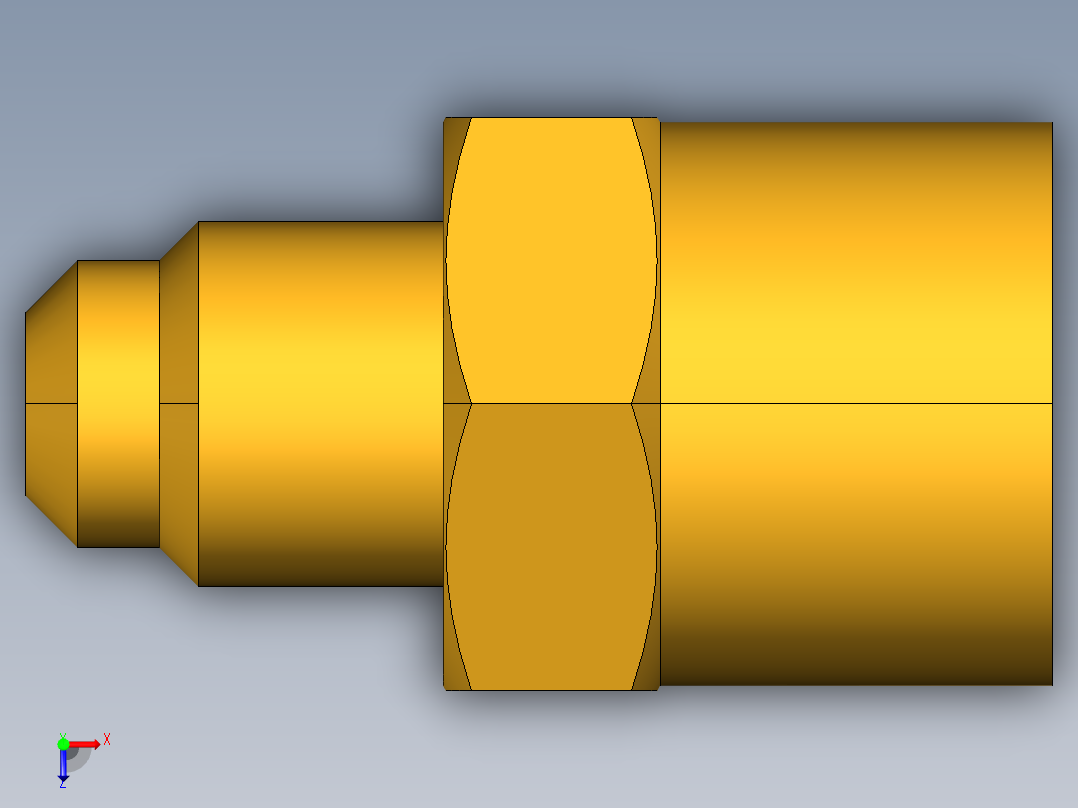 扩口式工业通用硬管接头Female Connector 46F-4-4俯视图