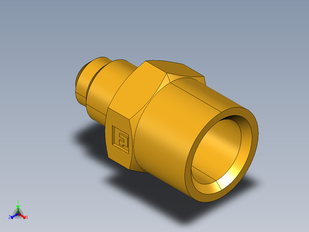 扩口式工业通用硬管接头Female Connector 46F-4-4正等轴测图