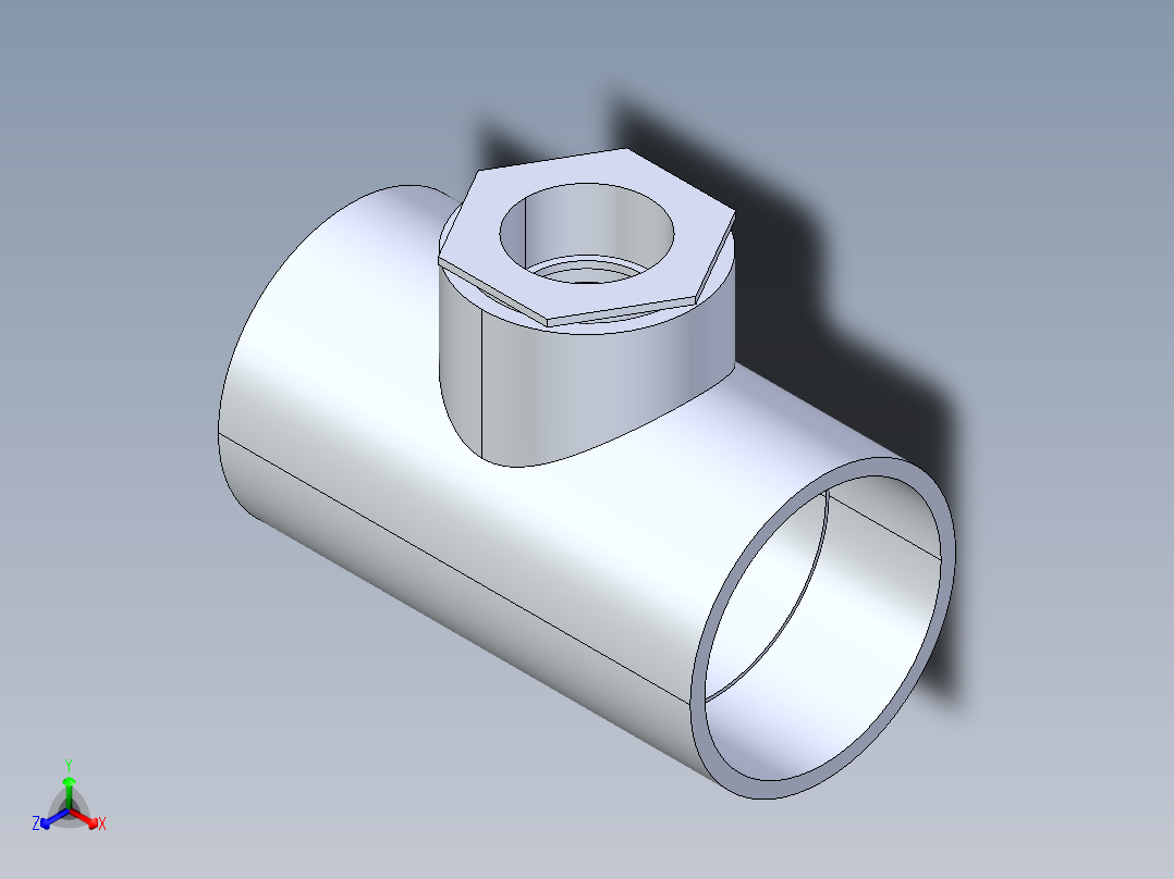 聚氯乙烯配件02A-Sch80_ReducingTee_SxSxS_801-582FB_8in x 4in主视图