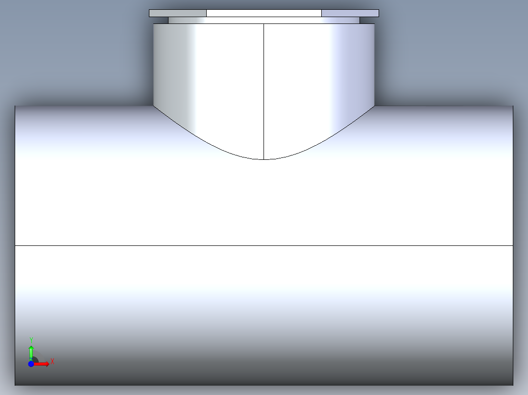聚氯乙烯配件02A-Sch80_ReducingTee_SxSxS_801-582FB_8in x 4in前视图