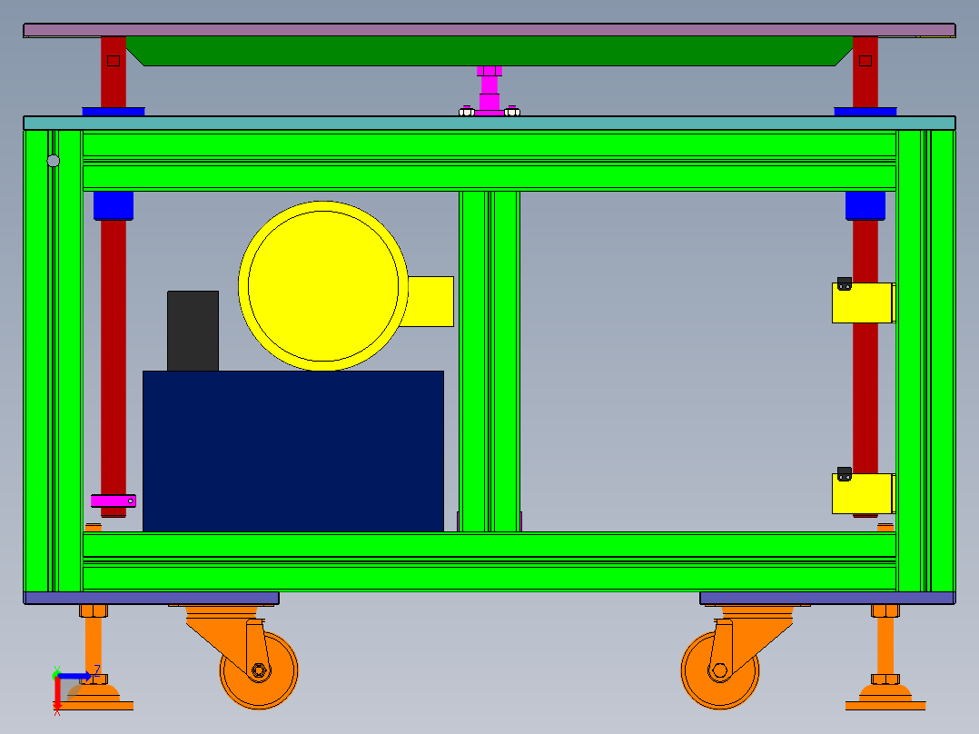 自动液压提升机构_升降机构后视图