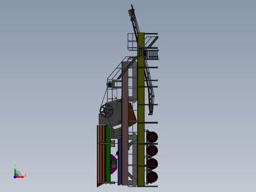 移动式破碎机 大型工业系统之颚式破碎机设备前视缩略图