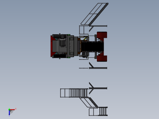 移动式破碎机 大型工业系统之颚式破碎机设备俯视缩略图