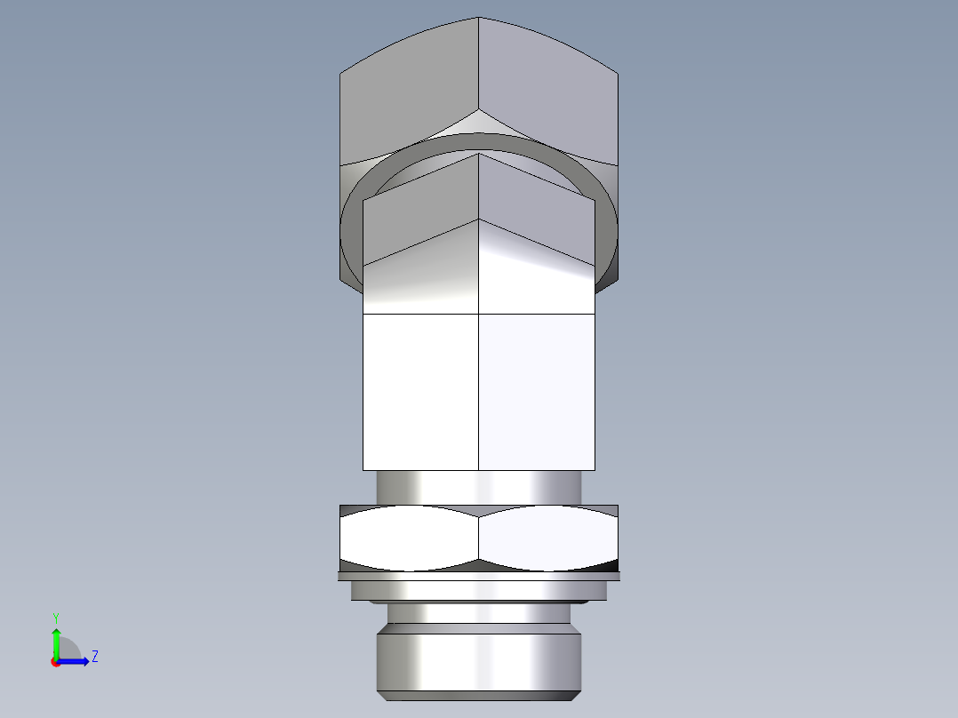 卡套式工业通用硬管接头EO_Adjustable_locknut_45_deg_elbow_VEE22ZLRCF左视图