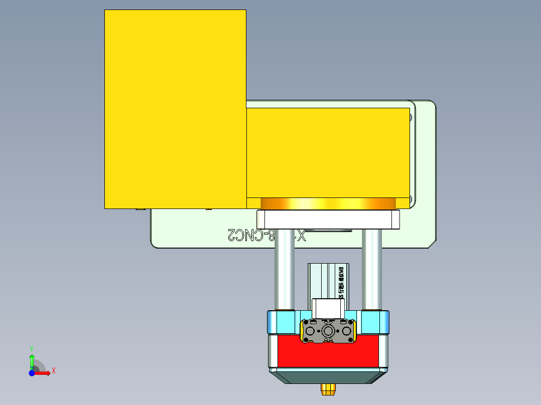X1008-笔记本CNC工装夹具三维模型CNC2-0916前视图