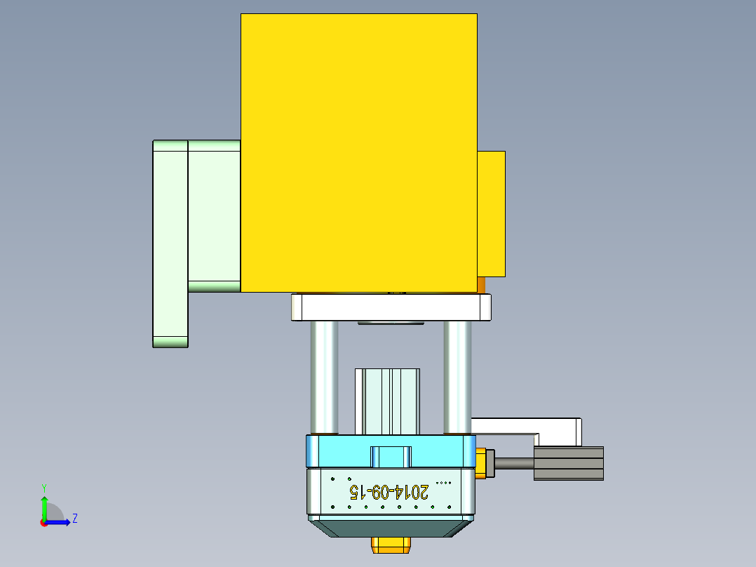 X1008-笔记本CNC工装夹具三维模型CNC2-0916左视图