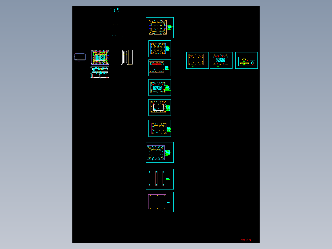 车机电脑外壳冲压切转轴余料模具设计图