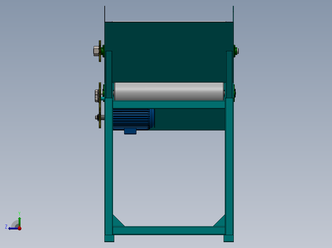 滚筒压缩机右视图