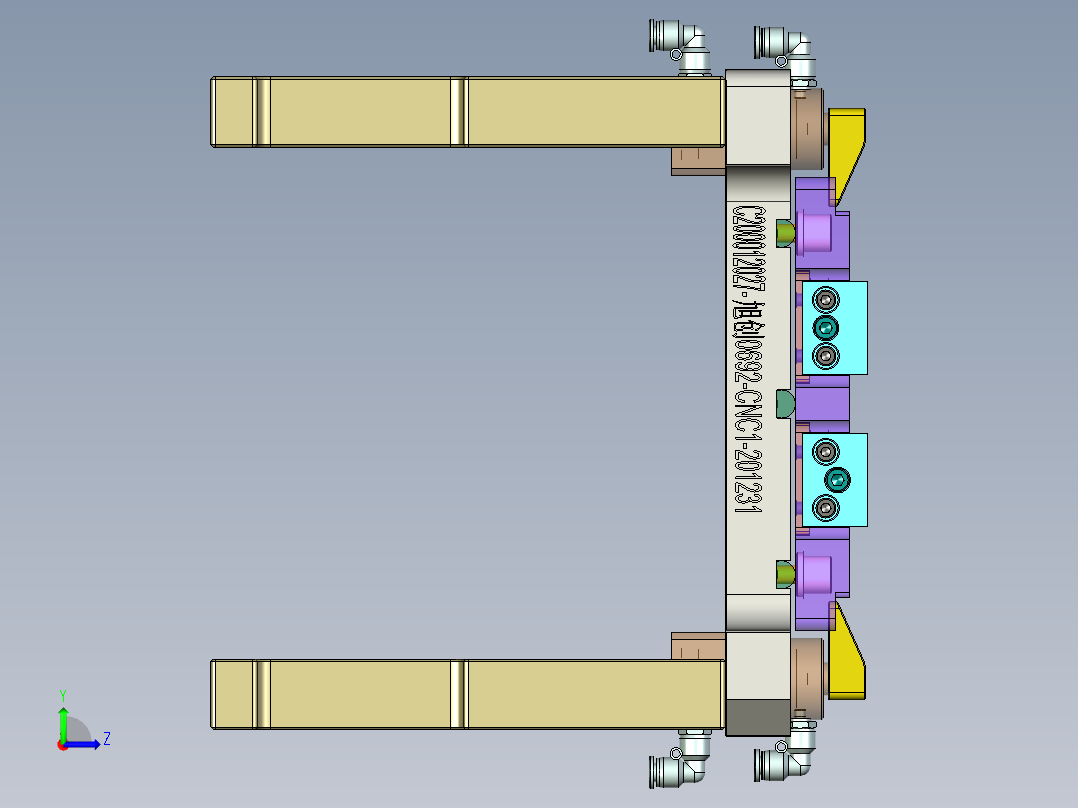 旭创0692-小件CNC工装夹具三维模型CNC1-201231左视图