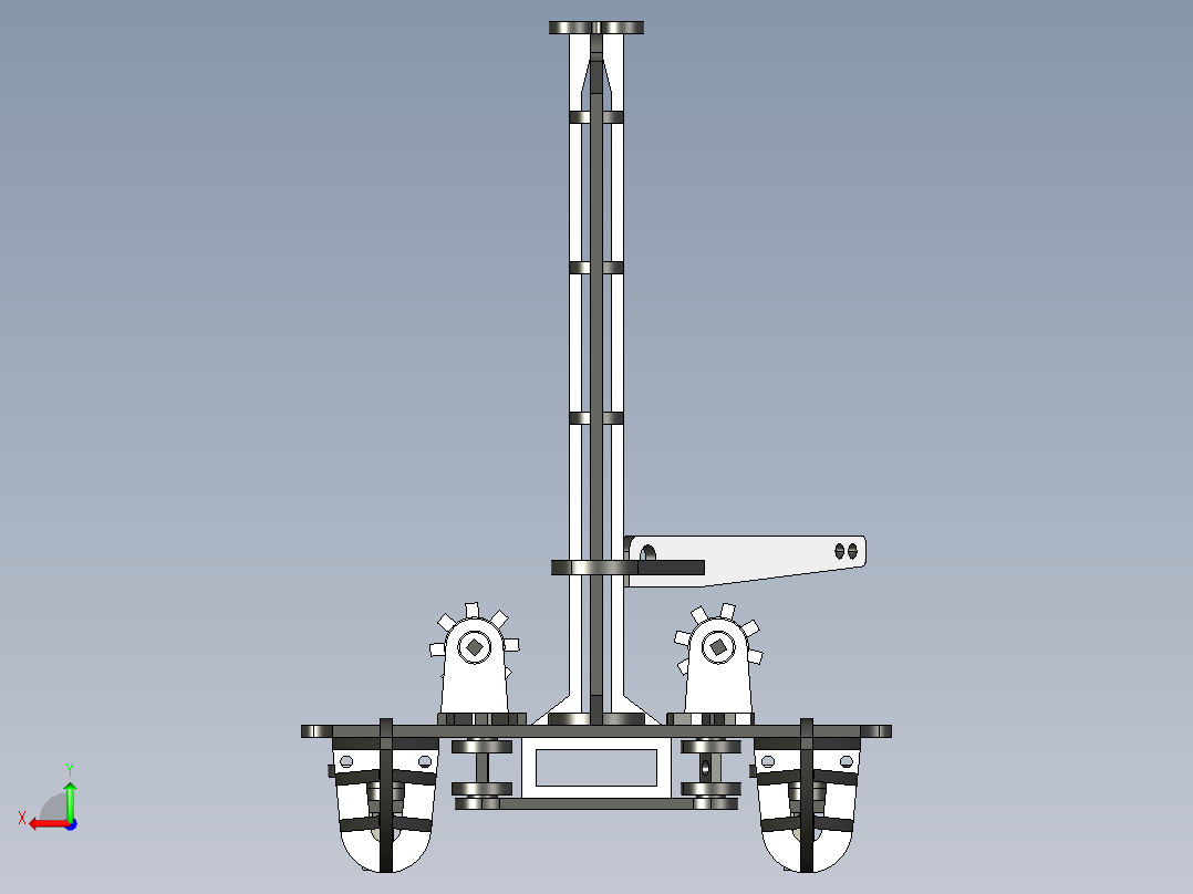 自制简易双体帆船后视图