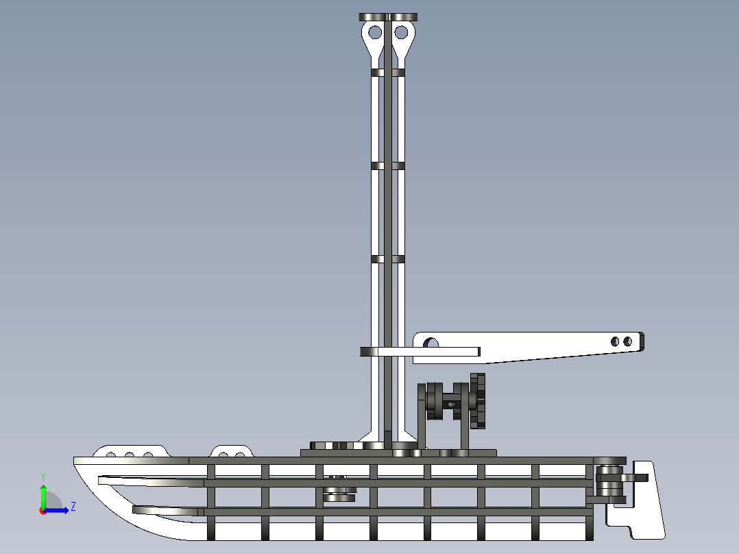 自制简易双体帆船左视图