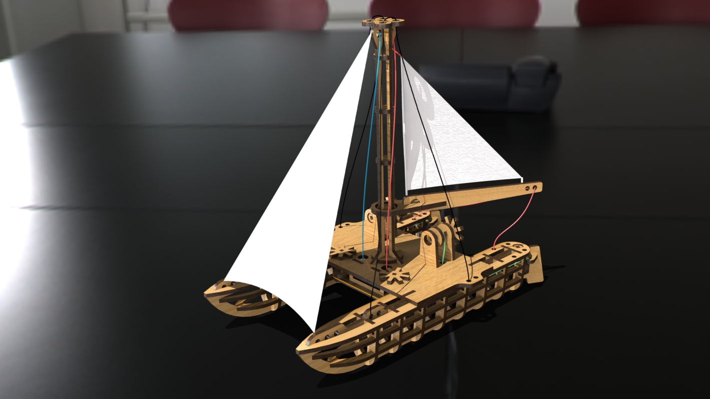 自制简易双体帆船