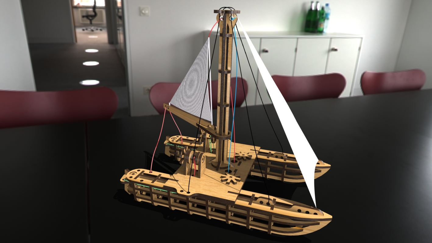 自制简易双体帆船