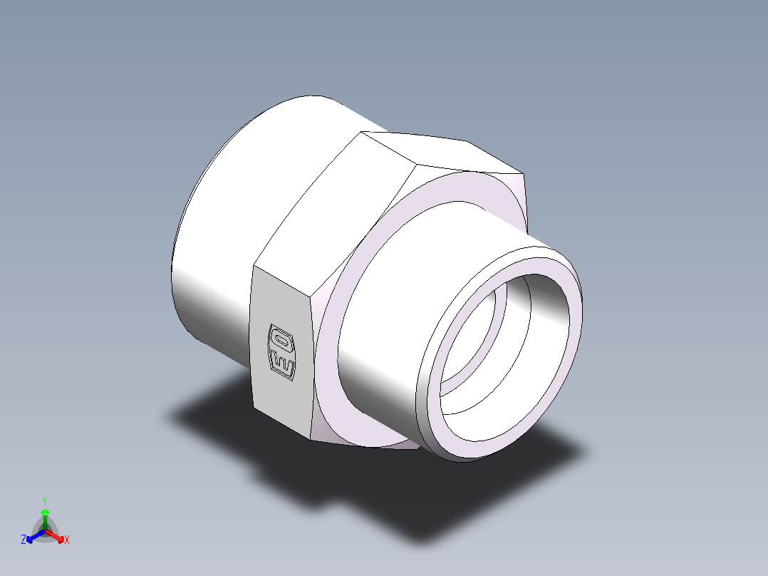 直通变径-GR、1D-36-42正等轴测图