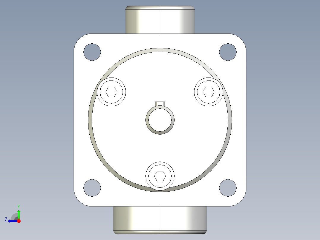 YB1型双级叶片泵右视图