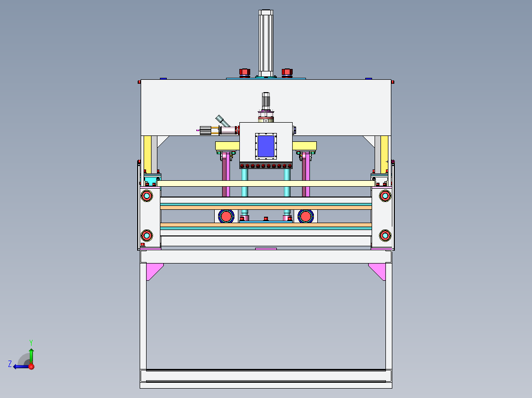 5573发泡成型机结构3D图纸 Solidworks设计右视图