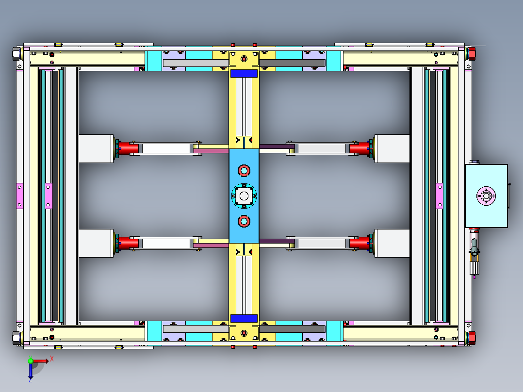 5573发泡成型机结构3D图纸 Solidworks设计俯视图