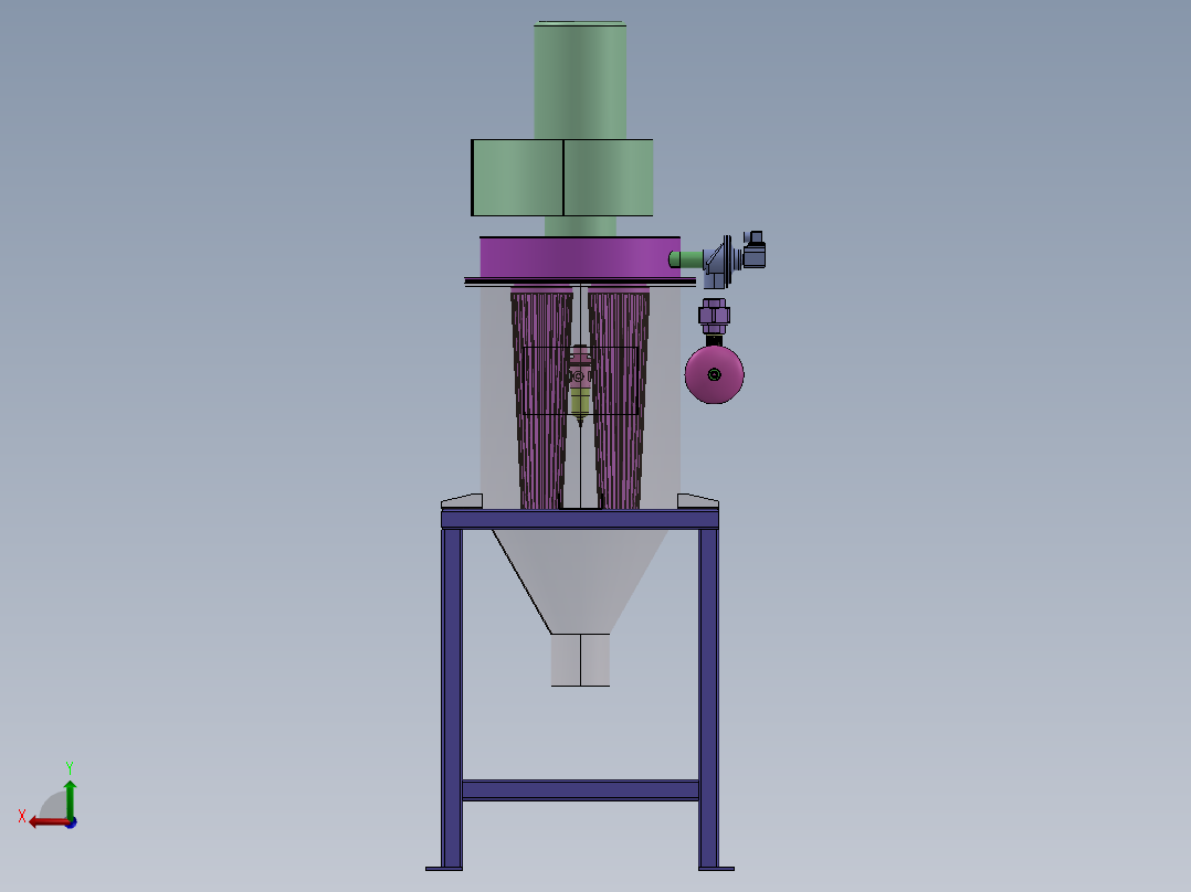 除尘罐  sw22后视图