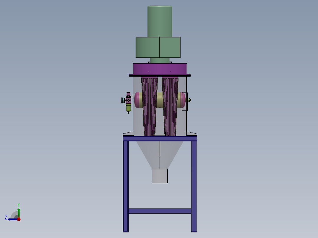 除尘罐  sw22右视图