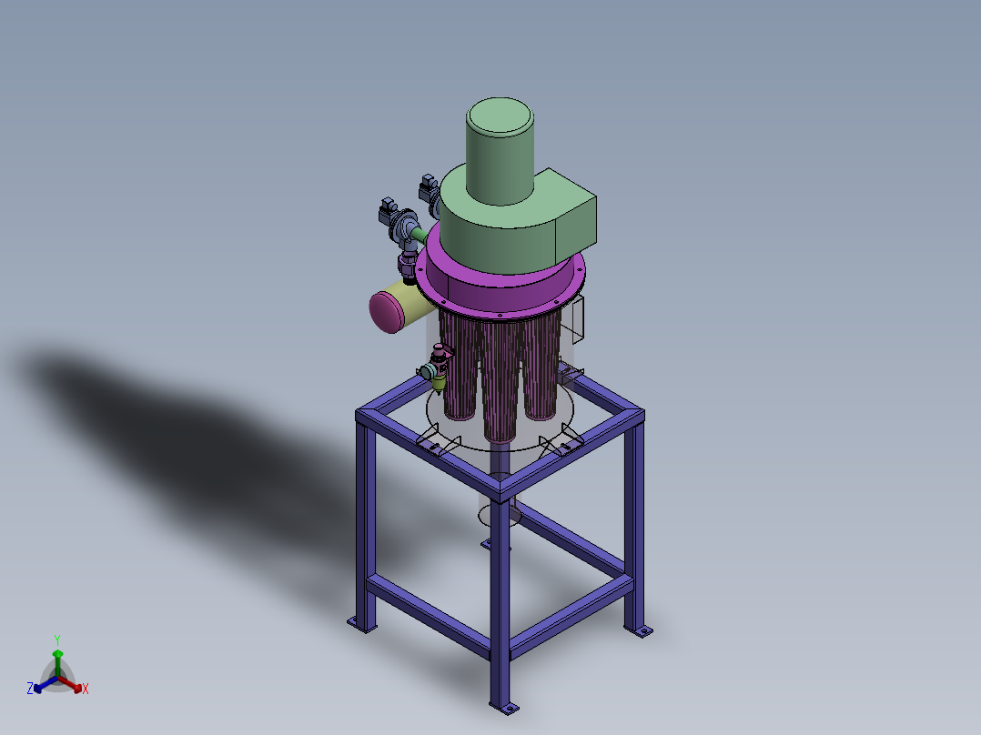 除尘罐  sw22正等轴测图