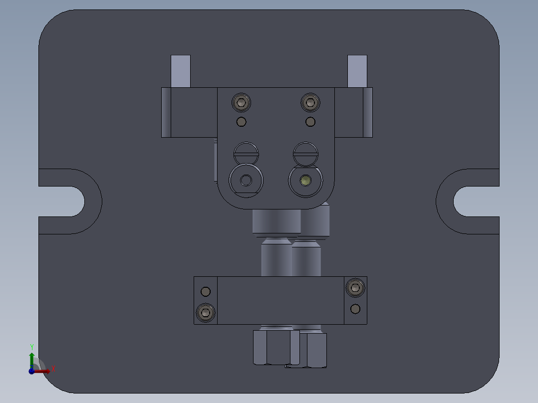 连杆杆身钻孔夹具（CAD图+SW三维）前视图