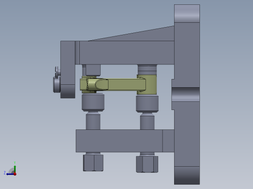 连杆杆身钻孔夹具（CAD图+SW三维）右视缩略图