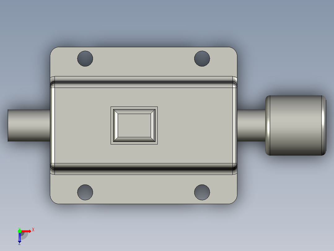 插销-铭毕锁业-黑色手柄俯视图