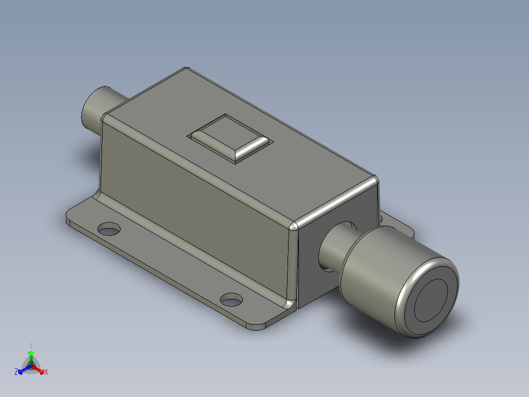 插销-铭毕锁业-黑色手柄正等轴测图