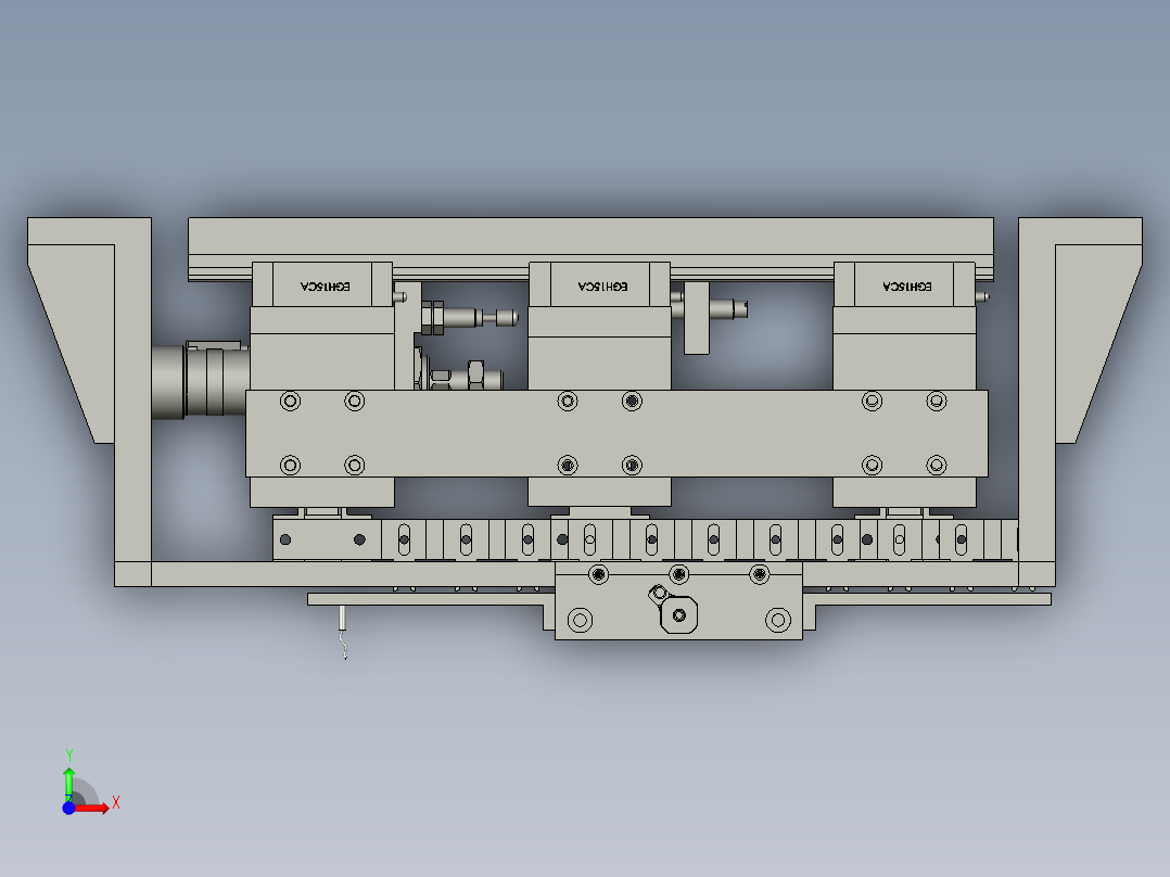 扬声器自动加工生产线设计-JA1308-HD-040000拨叉送料机构-V1前视图