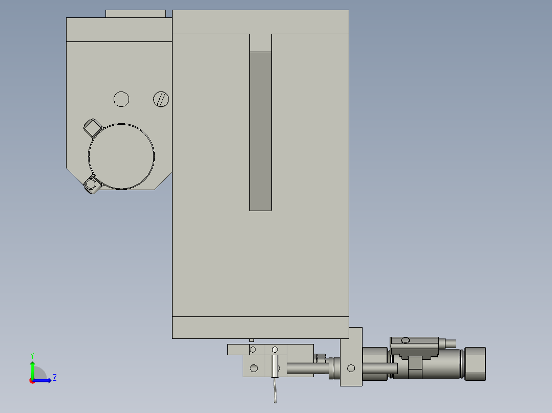 扬声器自动加工生产线设计-JA1308-HD-040000拨叉送料机构-V1左视图