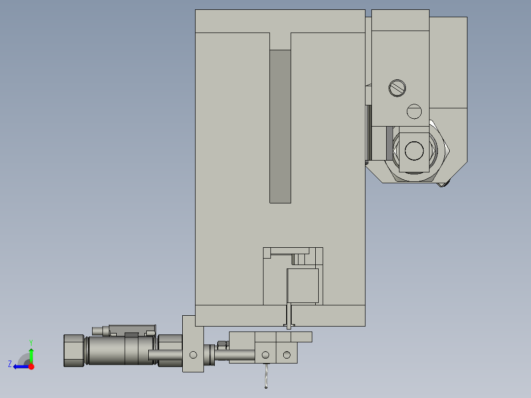 扬声器自动加工生产线设计-JA1308-HD-040000拨叉送料机构-V1右视图