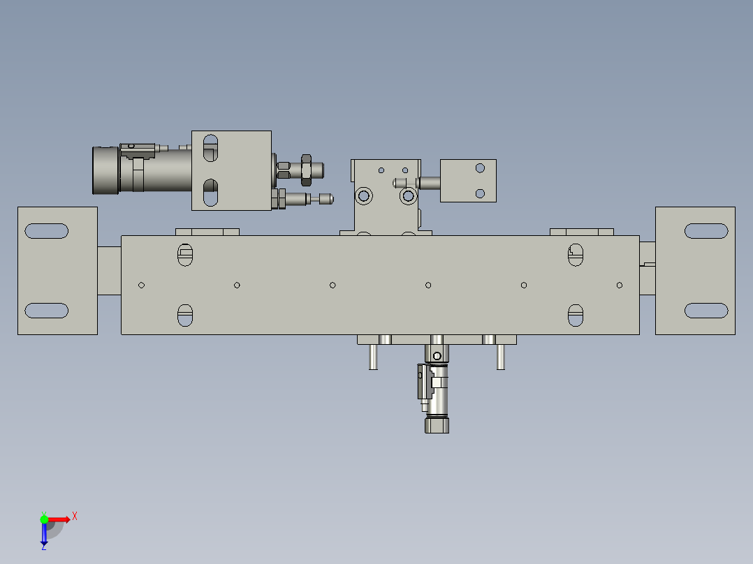 扬声器自动加工生产线设计-JA1308-HD-040000拨叉送料机构-V1俯视图